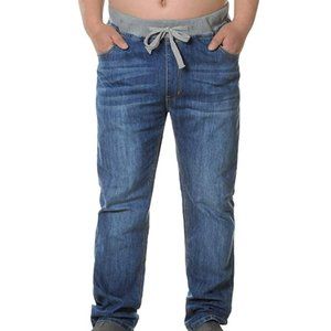 Mens Elastic Waist Jeans Big&Tall Stretch Denim